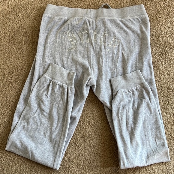 Juicy Couture Grey Velvet Sweatpants - Picture 1 of 4